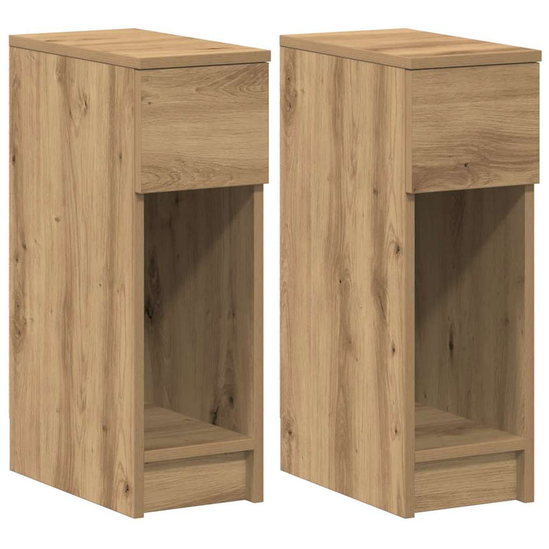 vidaXL éjjeliszekrények fiókkal 2 db artisan tölgy 20 x 36 x 60 cm