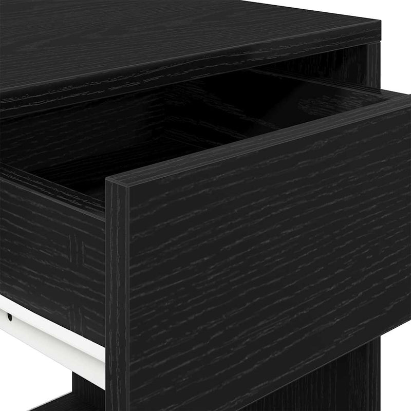 vidaXL éjjeliszekrények fiókos 2 db fekete tölgy 35x34x66,5 cm