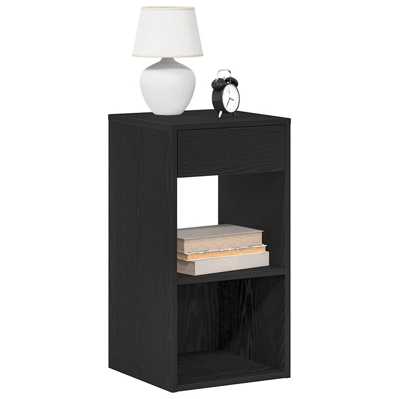 vidaXL éjjeliszekrények fiókos 2 db fekete tölgy 35x34x66,5 cm