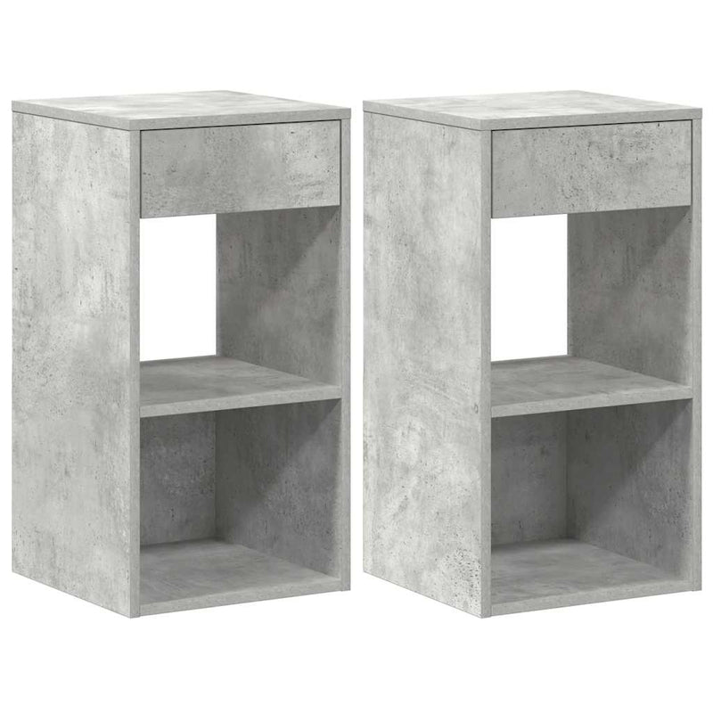 vidaXL éjjeliszekrények fiókos 2 db betonszürke 35x34x66,5 cm