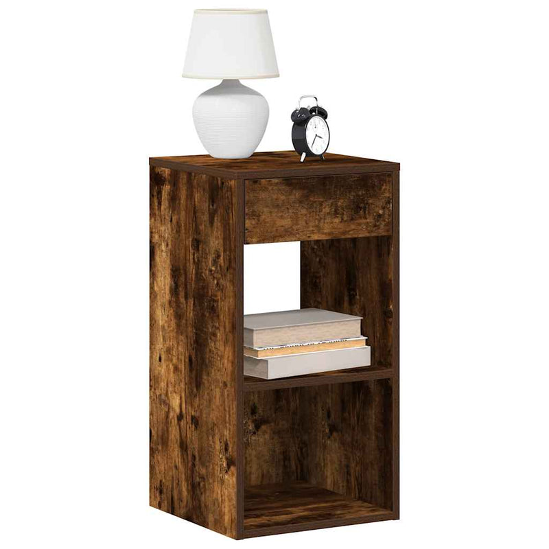 vidaXL éjjeliszekrények fiókos 2 db füstölt tölgy 35x34x66,5 cm