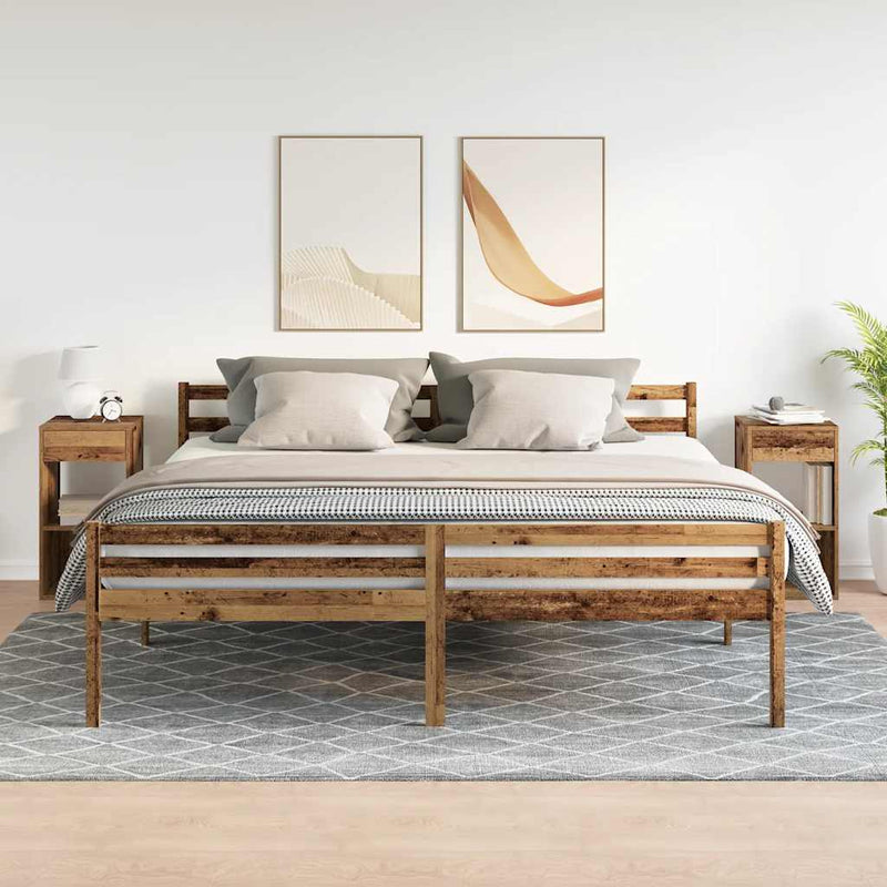 vidaXL éjjeliszekrények fiókkal 2 db régi fa 35x34x66,5 cm