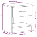 vidaXL fehér éjjeliszekrény fiókkal 39x28x41 cm