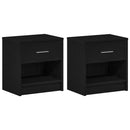 vidaXL 2 db fekete éjjeliszekrény fiókkal 39x28x41 cm