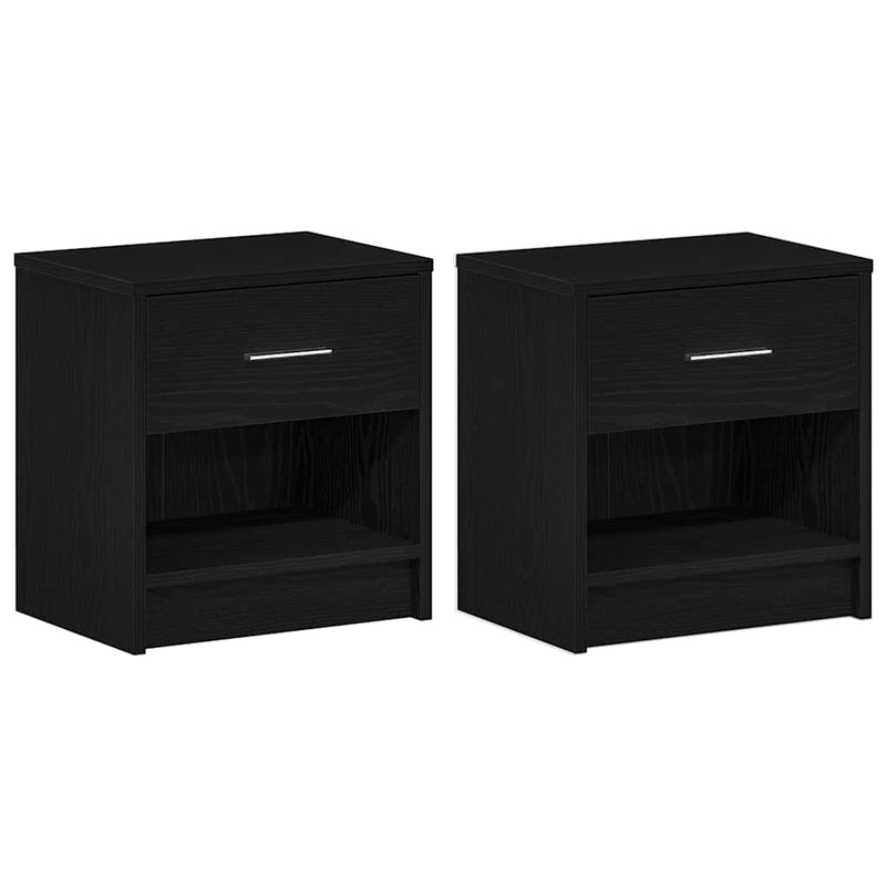 vidaXL 2 db fekete éjjeliszekrény fiókkal 39x28x41 cm