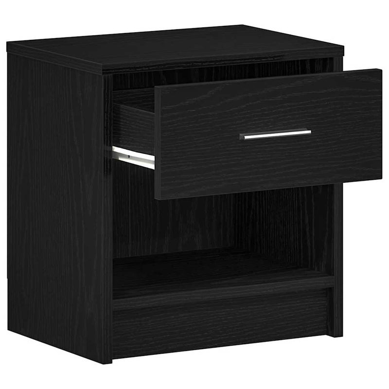 vidaXL 2 db fekete éjjeliszekrény fiókkal 39x28x41 cm