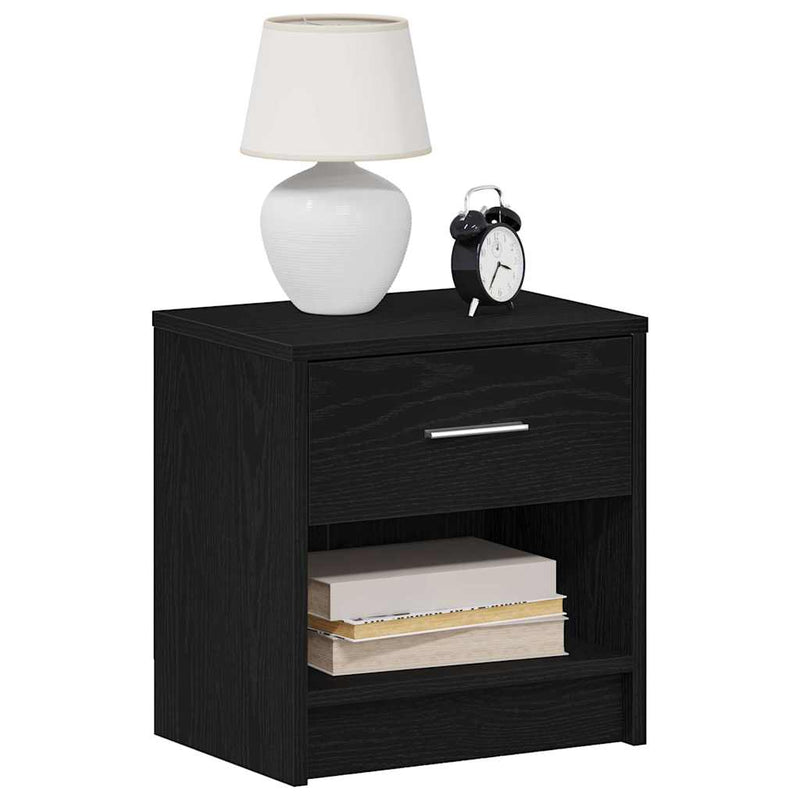 vidaXL 2 db fekete éjjeliszekrény fiókkal 39x28x41 cm