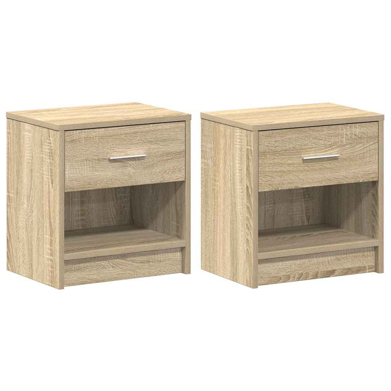 vidaXL 2 db sonoma tölgy színű éjjeliszekrény fiókkal 39x28x41 cm