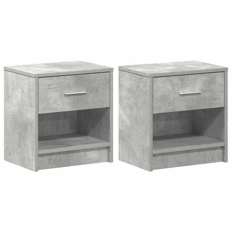 vidaXL 2 db betonszürke éjjeliszekrény fiókkal 39x28x41 cm