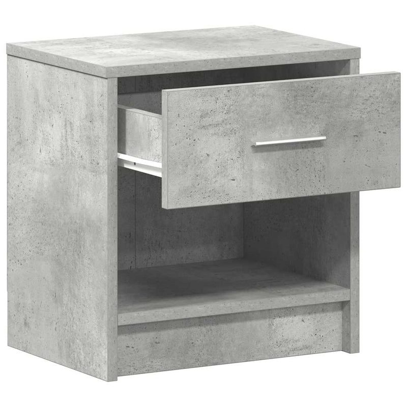 vidaXL 2 db betonszürke éjjeliszekrény fiókkal 39x28x41 cm