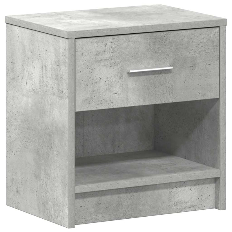 vidaXL 2 db betonszürke éjjeliszekrény fiókkal 39x28x41 cm