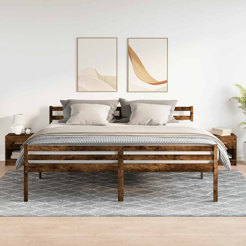 vidaXL 2 db füstös tölgy színű éjjeliszekrény fiókkal 39x28x41 cm