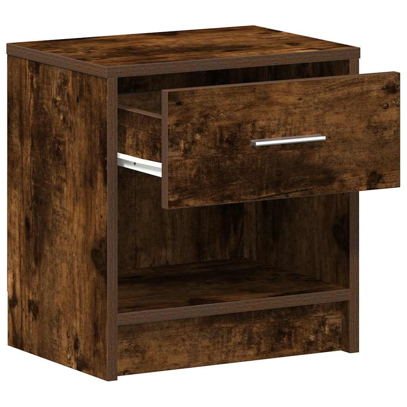 vidaXL 2 db füstös tölgy színű éjjeliszekrény fiókkal 39x28x41 cm