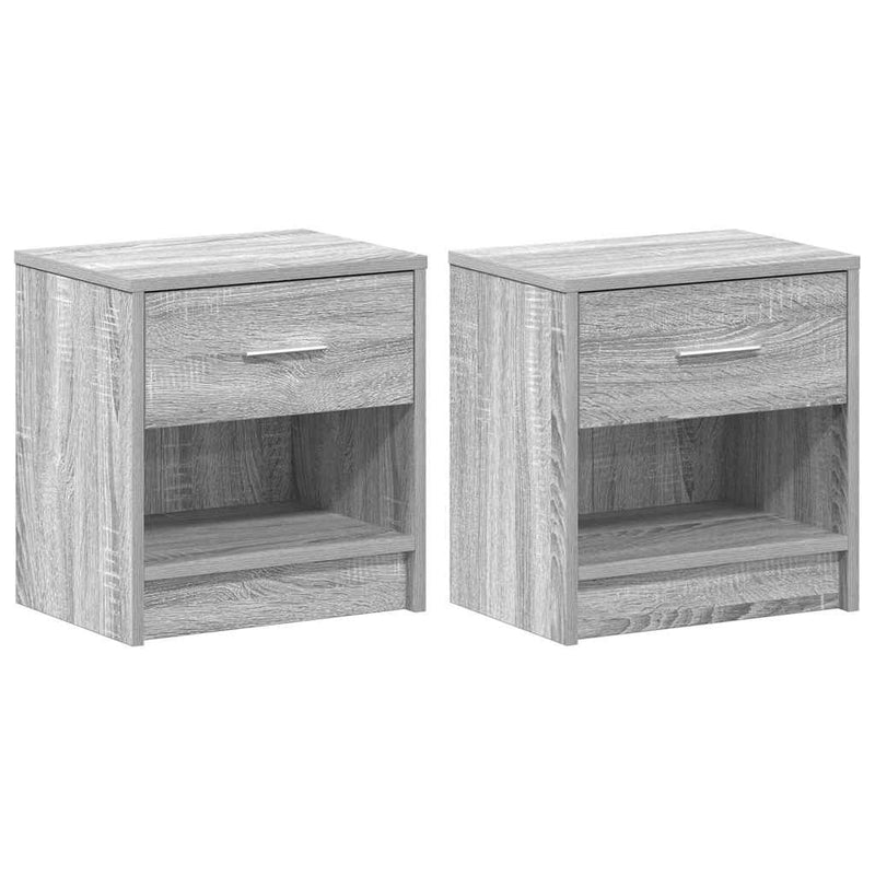vidaXL 2 db szürke sonoma színű éjjeliszekrény fiókkal 39x28x41 cm