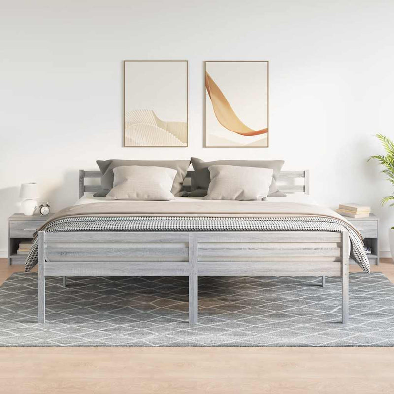 vidaXL 2 db szürke sonoma színű éjjeliszekrény fiókkal 39x28x41 cm
