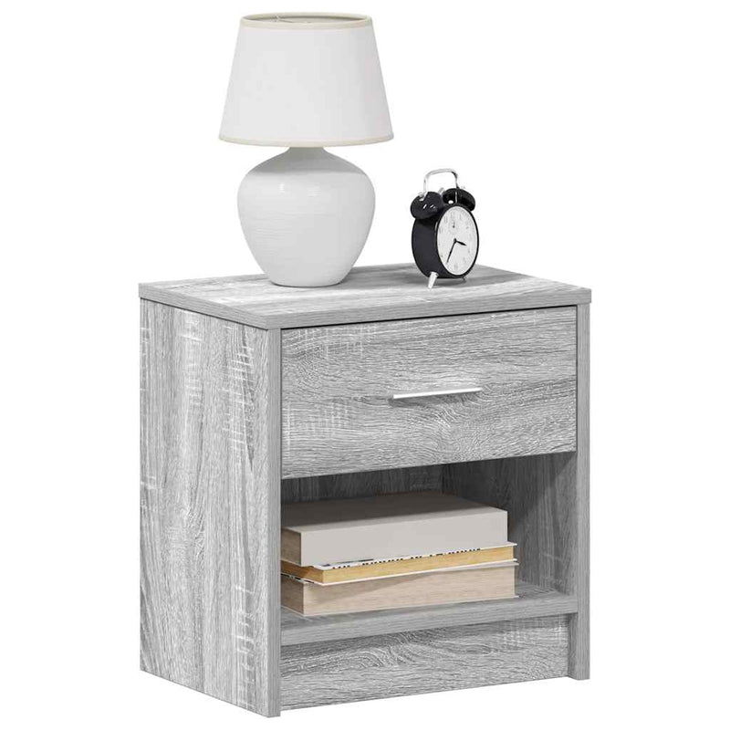 vidaXL 2 db szürke sonoma színű éjjeliszekrény fiókkal 39x28x41 cm