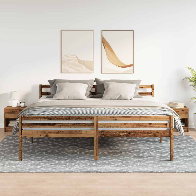 vidaXL 2 db antik fa színű éjjeliszekrény fiókkal 39x28x41 cm