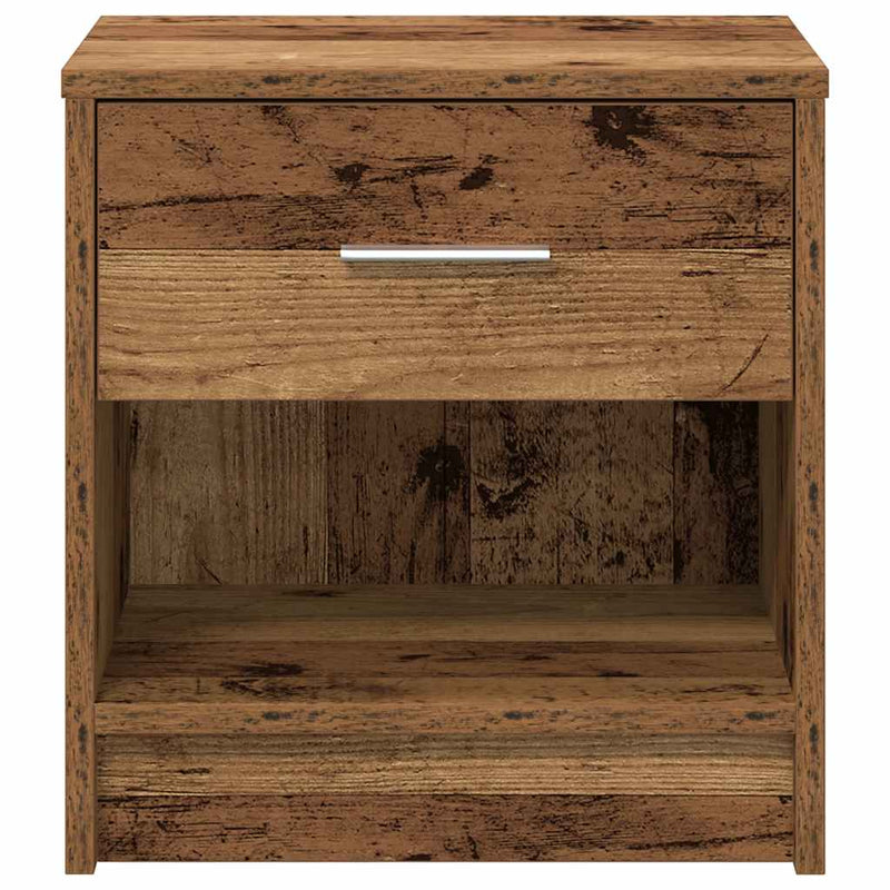 vidaXL 2 db antik fa színű éjjeliszekrény fiókkal 39x28x41 cm