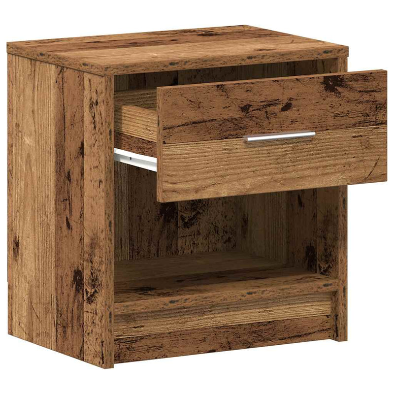 vidaXL 2 db antik fa színű éjjeliszekrény fiókkal 39x28x41 cm