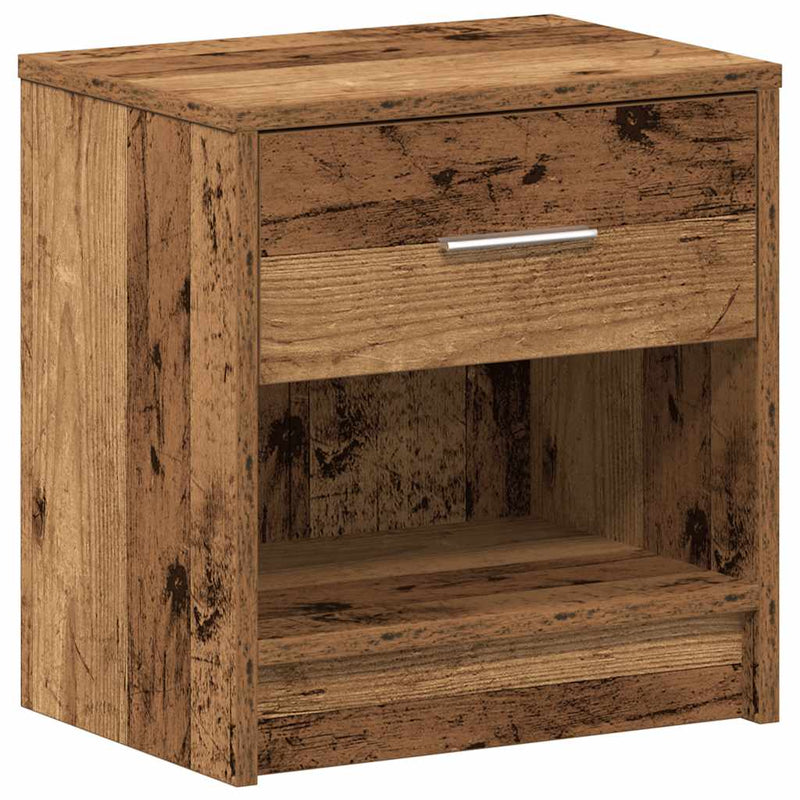 vidaXL 2 db antik fa színű éjjeliszekrény fiókkal 39x28x41 cm