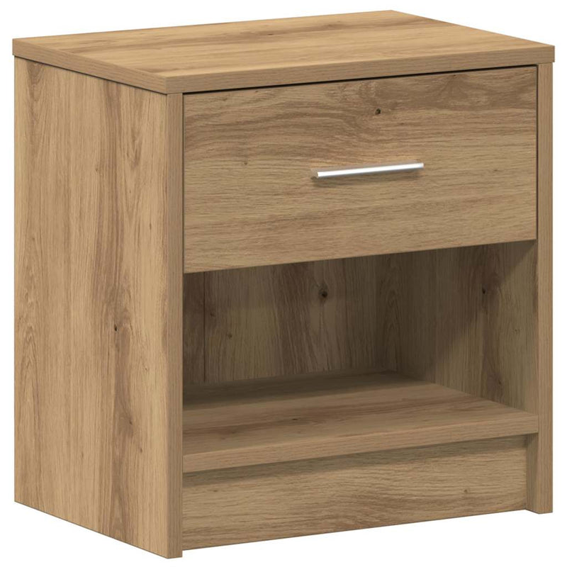 vidaXL 2 db kézműves tölgy színű éjjeliszekrény fiókkal 39x28x41 cm
