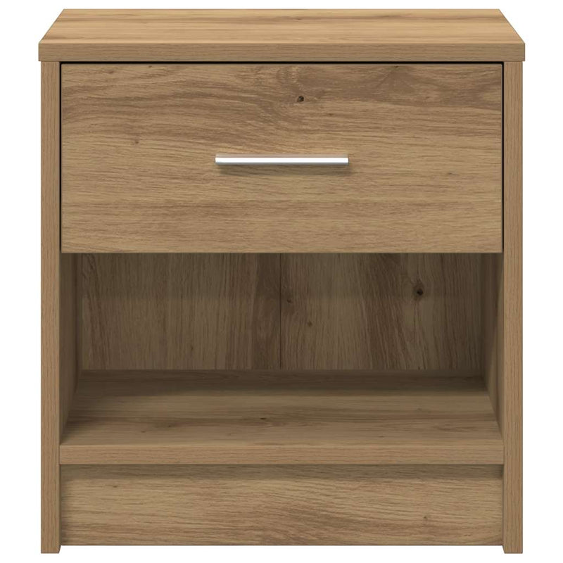vidaXL 2 db kézműves tölgy színű éjjeliszekrény fiókkal 39x28x41 cm