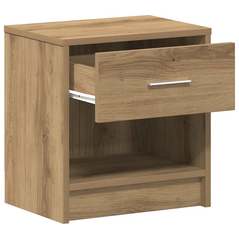 vidaXL 2 db kézműves tölgy színű éjjeliszekrény fiókkal 39x28x41 cm