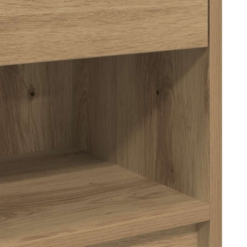 vidaXL 2 db kézműves tölgy színű éjjeliszekrény fiókkal 39x28x41 cm