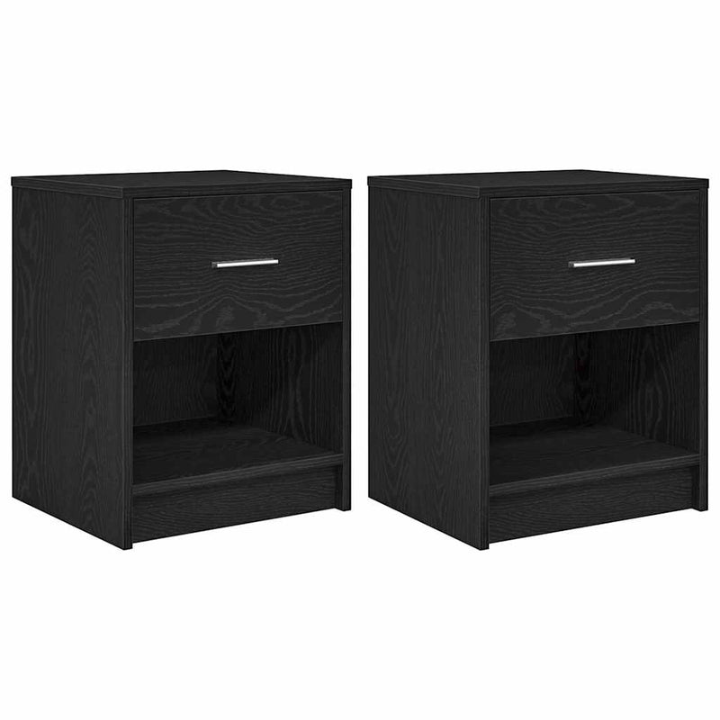 vidaXL 2 db fekete éjjeliszekrény fiókkal 40x34x50 cm
