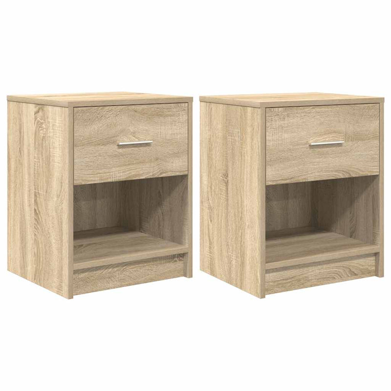 vidaXL 2 db sonoma tölgy színű éjjeliszekrény fiókkal 40x34x50 cm