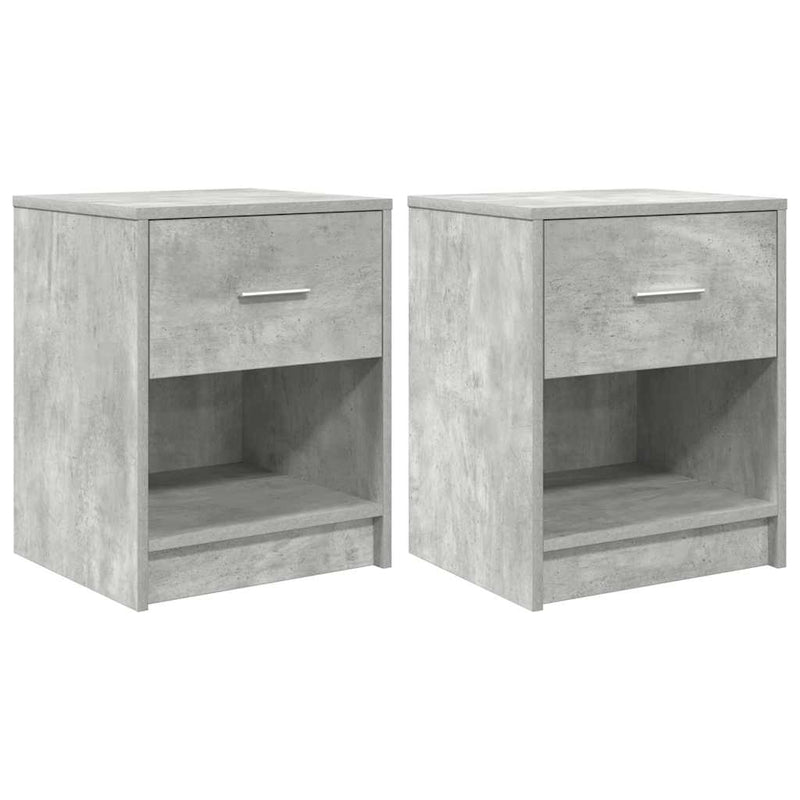 vidaXL 2 db betonszürke éjjeliszekrény fiókkal 40x34x50 cm