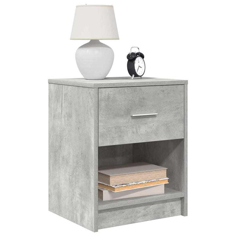vidaXL 2 db betonszürke éjjeliszekrény fiókkal 40x34x50 cm
