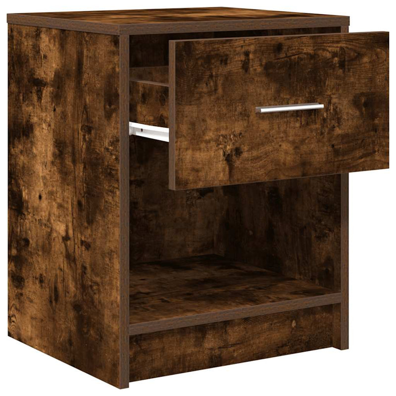 vidaXL 2 db füstös tölgy színű éjjeliszekrény fiókkal 40x34x50 cm