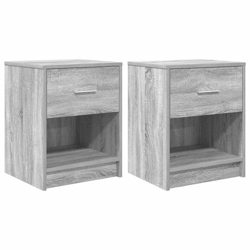 vidaXL 2 db szürke sonoma színű éjjeliszekrény fiókkal 40x34x50 cm