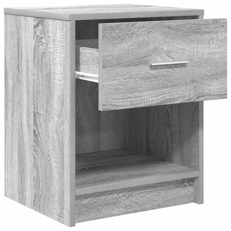 vidaXL 2 db szürke sonoma színű éjjeliszekrény fiókkal 40x34x50 cm