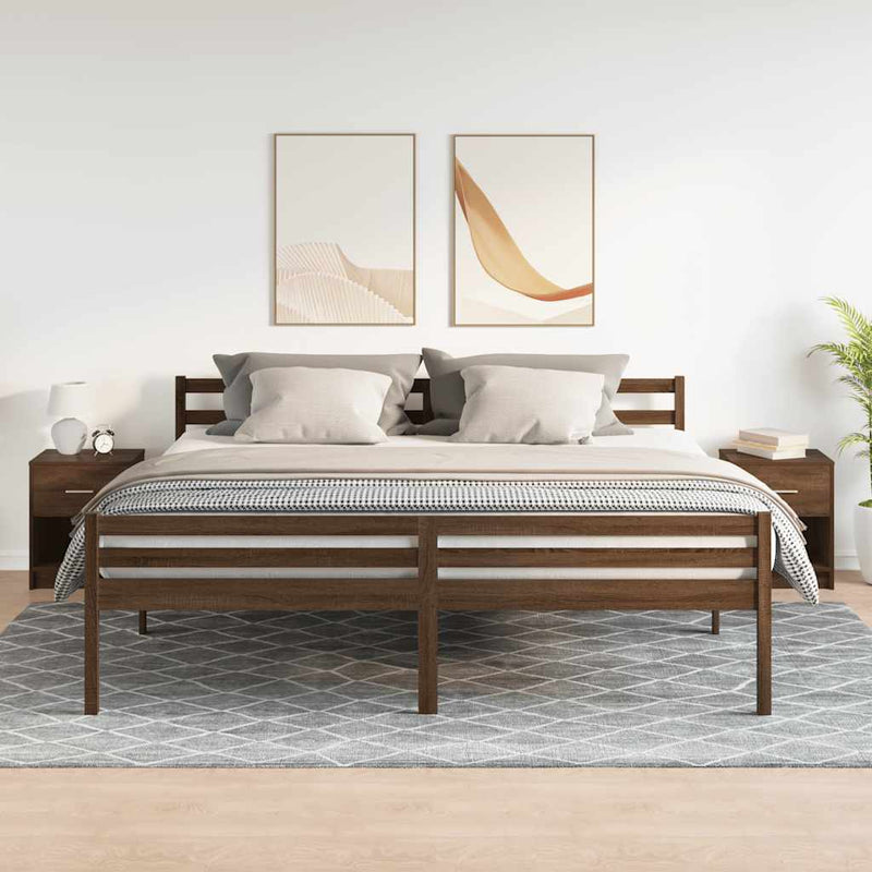 vidaXL 2 db barna tölgyszínű éjjeliszekrény fiókkal 40x34x50 cm