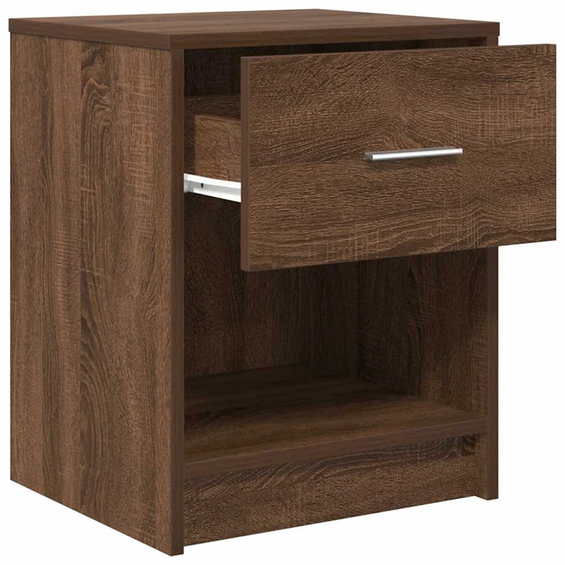 vidaXL 2 db barna tölgyszínű éjjeliszekrény fiókkal 40x34x50 cm