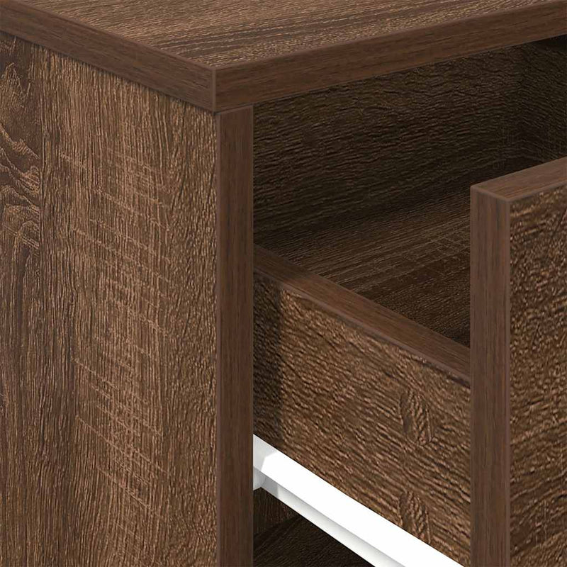 vidaXL 2 db barna tölgyszínű éjjeliszekrény fiókkal 40x34x50 cm