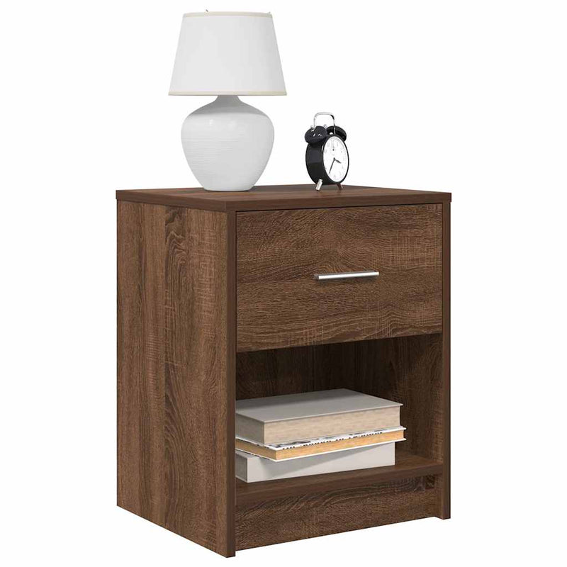 vidaXL 2 db barna tölgyszínű éjjeliszekrény fiókkal 40x34x50 cm