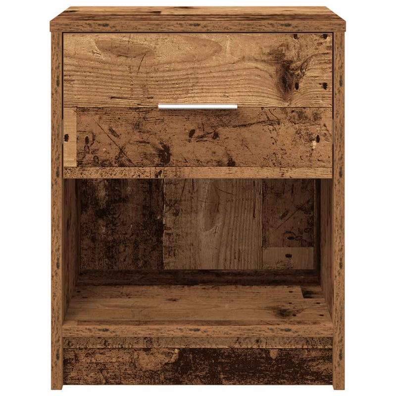 vidaXL 2 db antik fa színű éjjeliszekrény fiókkal 40x34x50 cm