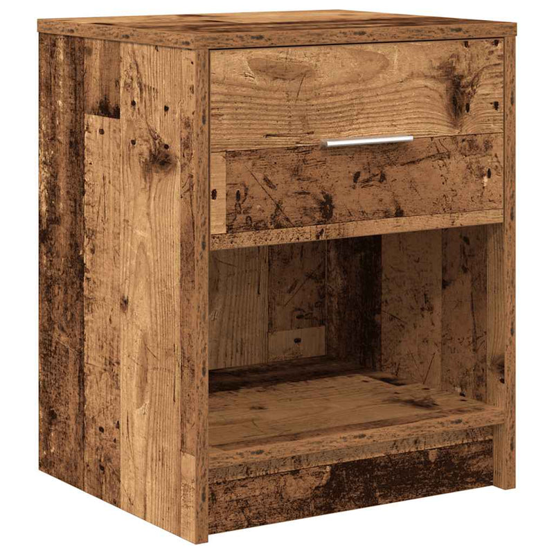 vidaXL 2 db antik fa színű éjjeliszekrény fiókkal 40x34x50 cm