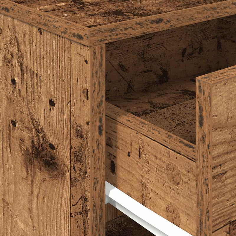 vidaXL 2 db antik fa színű éjjeliszekrény fiókkal 40x34x50 cm