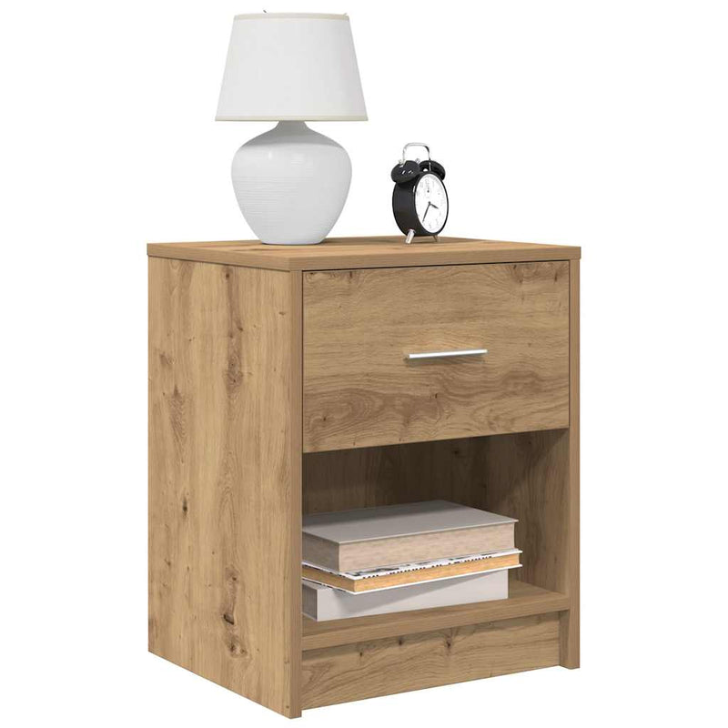 vidaXL 2 db kézműves tölgy színű éjjeliszekrény fiókkal 40x34x50 cm