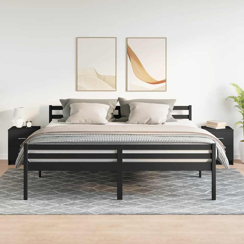 vidaXL 2 db fekete éjjeliszekrény 2 fiókkal 40x36x50 cm