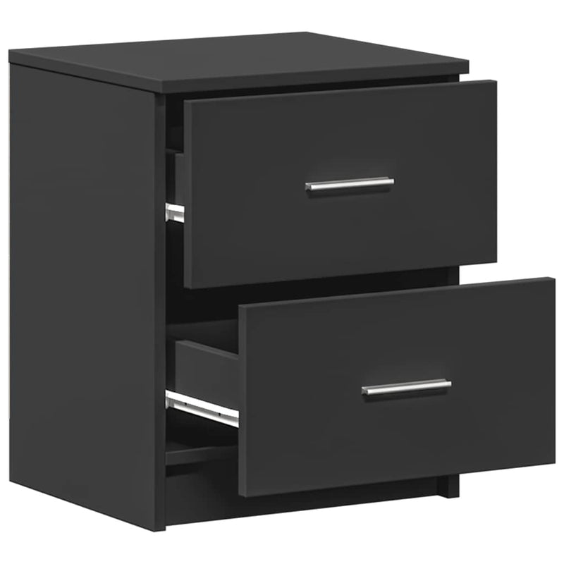vidaXL 2 db fekete éjjeliszekrény 2 fiókkal 40x36x50 cm