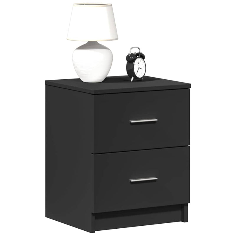 vidaXL 2 db fekete éjjeliszekrény 2 fiókkal 40x36x50 cm