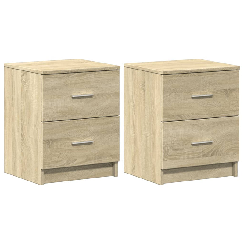 vidaXL 2 db sonoma tölgy színű éjjeliszekrény 2 fiókkal 40x36x50 cm