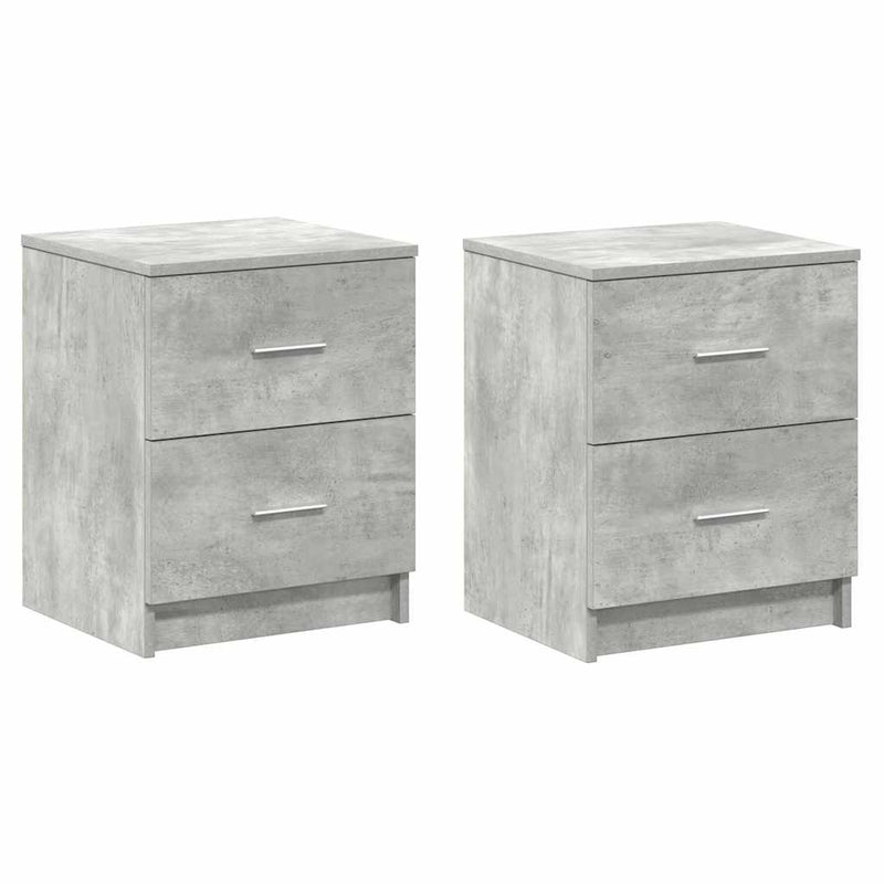 vidaXL 2 db betonszürke éjjeliszekrény 2 fiókkal 40x36x50 cm