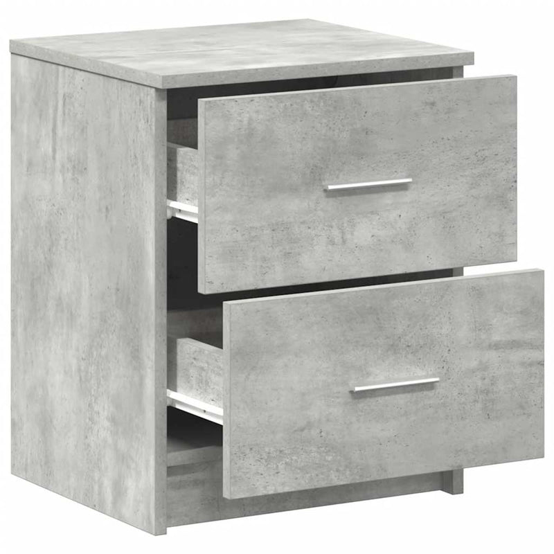 vidaXL 2 db betonszürke éjjeliszekrény 2 fiókkal 40x36x50 cm