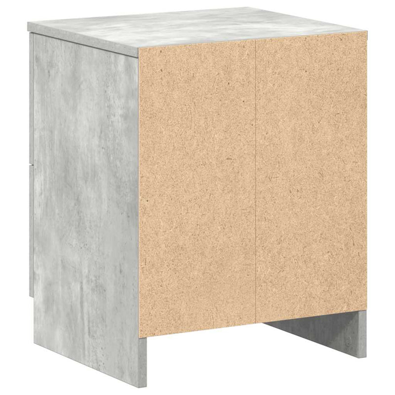 vidaXL 2 db betonszürke éjjeliszekrény 2 fiókkal 40x36x50 cm